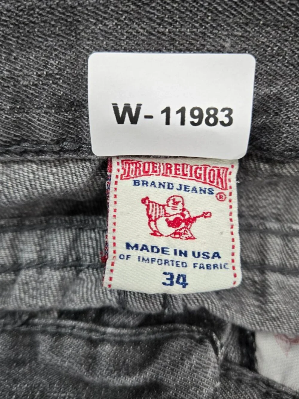 True Religion Men Jeans 34 Gray Denim Rainbow Billy Straight 30